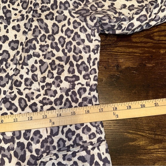 Rachel Zoe Womens Medium Linen Blend Leopard Animal Print Boho Open Front Blazer - Picture 8 of 9